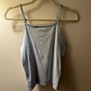 J. Crew Light Blue “Refined Rib Satin Trim” Top